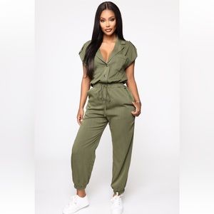 Olive green jumpsuit